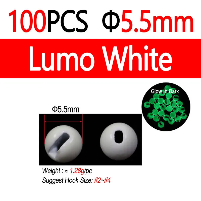 100pcs 5.5mm White