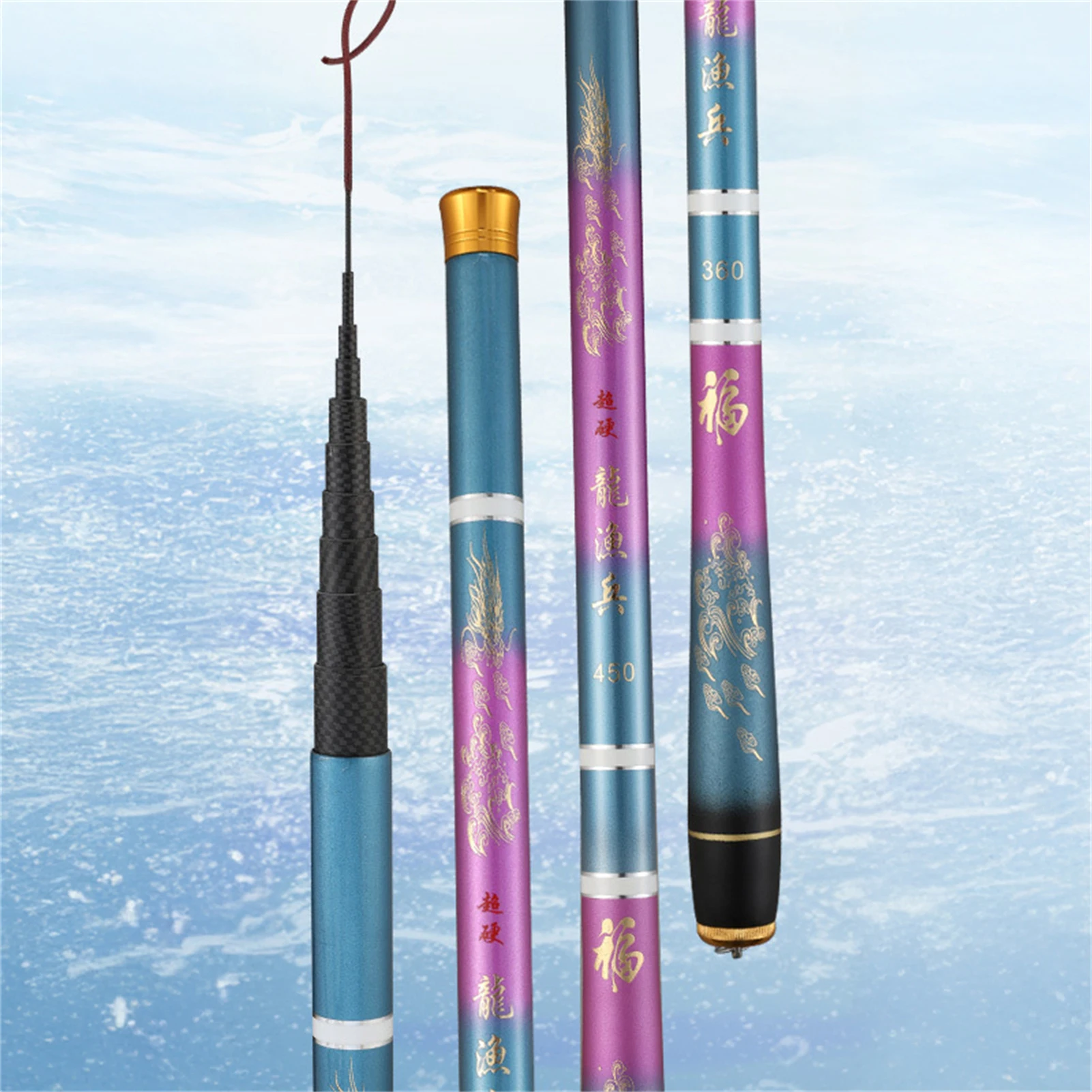 Caña de pescar de 1,7/2,8/3,9 m, caña de mano telescópica portátil, agua dulce, agua salada, caña de pescar ultracorta Universal, engranajes de pesca - imagen 3