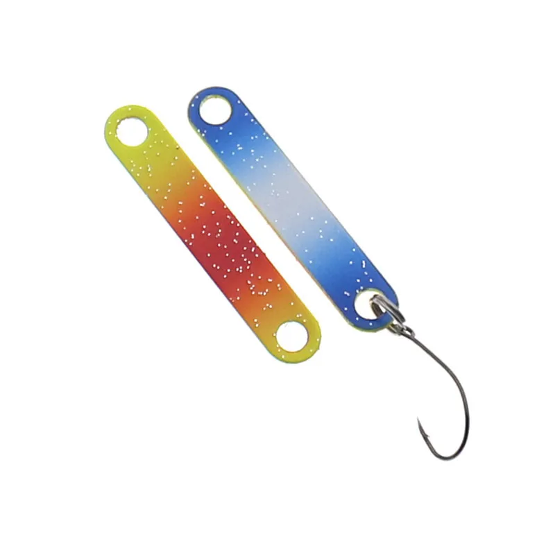 6 unids/lote PescaTrout Stick cuchara de Pesca en hielo 4cm 2g cuchara colorida cebo cobre Metal señuelo de Pesca para trucha Pike perca - imagen 4