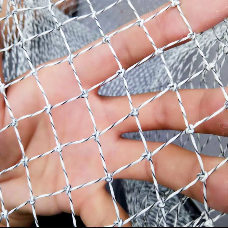 Lawaia-Red de mano de alambre trenzado gris, jaula de pesca, cuerda de raqueta eléctrica, profundidad de 180cm, malla de acero inoxidable, bolsa de red de pesca de secado rápido
