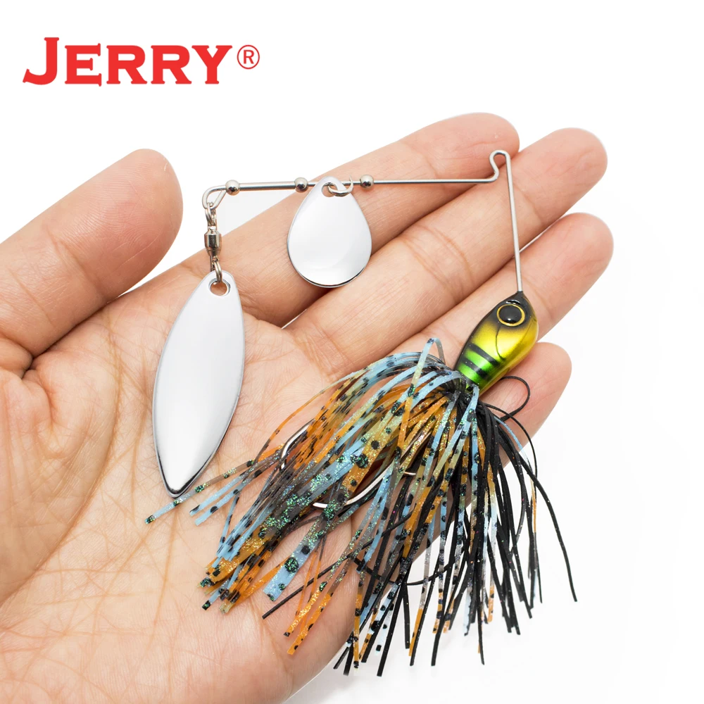 Jerry Double Blade Spinnerbait 1/4oz 3/8oz 1/2oz Willow Colorado Spinner Bait falda de silicona para señuelos de pesca de lubina - imagen 5