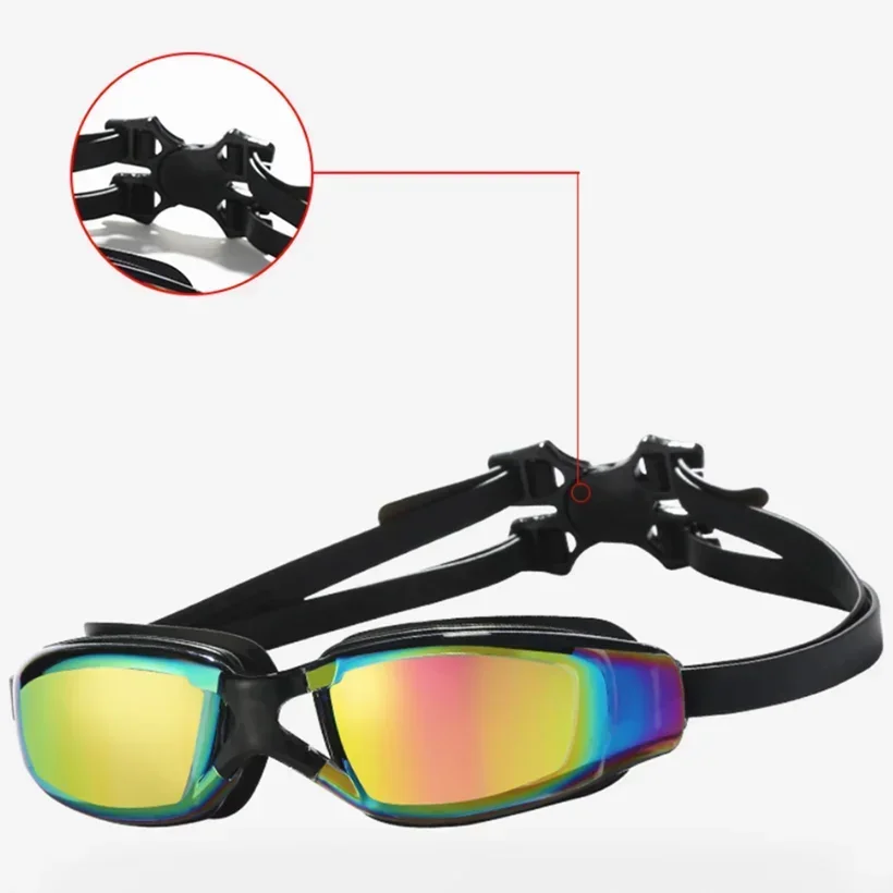 Gafas graduadas de natación profesionales, gafas con tapones para los oídos, Clip para la nariz, electrochapado, Adluts de silicona impermeables - imagen 5