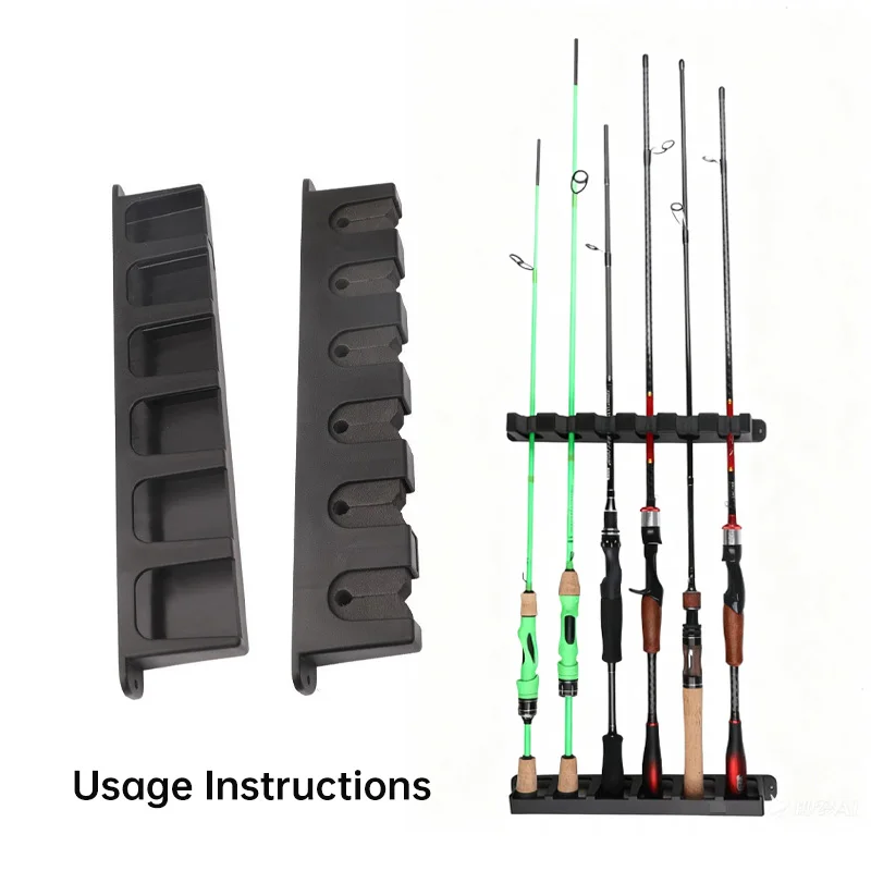 Estante de exhibición de caña de pescar con señuelo WEIHE, estante de exhibición de caña de pescar montado en la pared para el hogar, estante de almacenamiento de aparejos de pesca - imagen 3