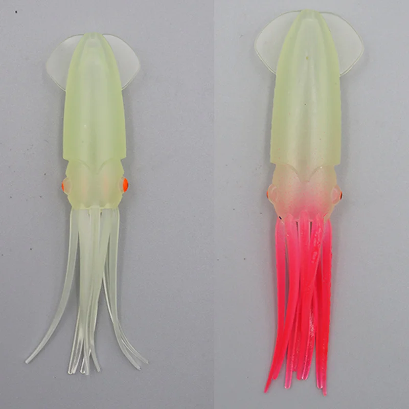 ZYZHE 2 piezas de señuelos luminosos de calamar de 12/15 cm, señuelo artificial para pesca en el mar, cebo suave para pesca en barco, cebo de pulpo - imagen 5