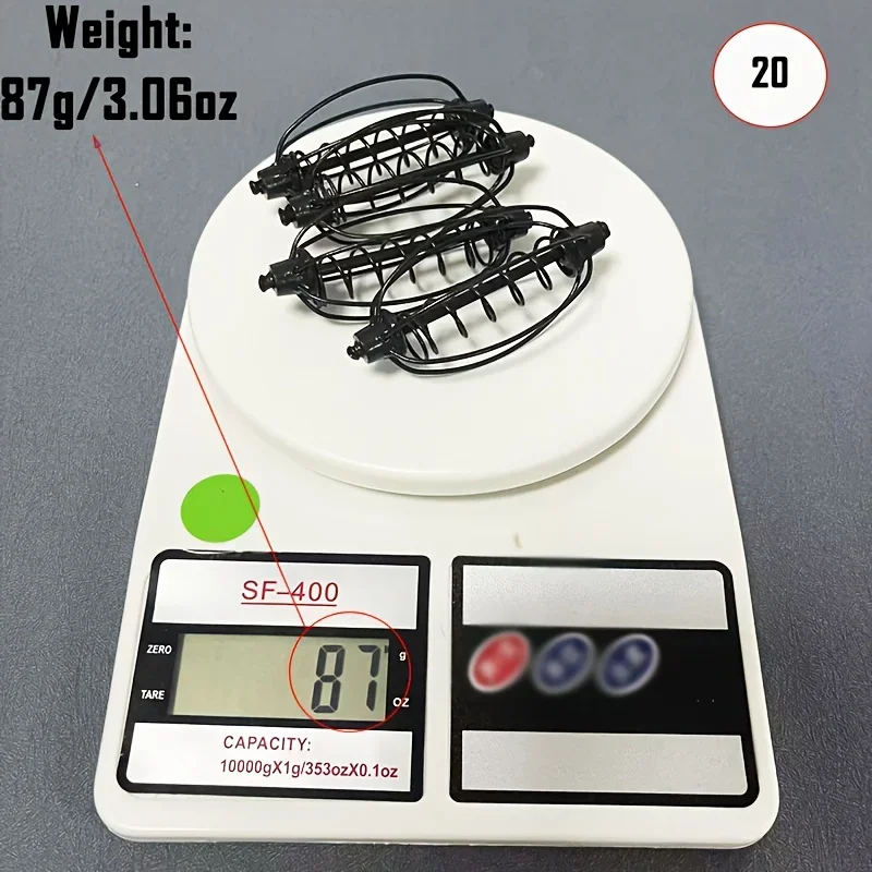 4 piezas # 20/ # 30 Alimentador de cebo antienganches de primavera europea, dispensador de puntos de fundición larga con diseño extraíble para pesca en el lago/fondo salvaje - imagen 3