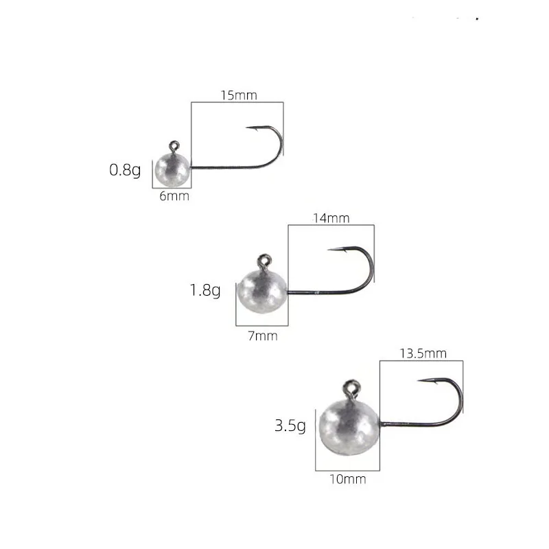 10 unids/lote Mini anzuelo con cabeza de anzuelo Rockfish 0,8g 1,8g 3,5g anzuelo de púas trucha gusano suave señuelo anzuelo de pesca aparejos de pesca - imagen 4
