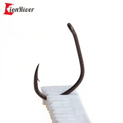 30 Uds. Anzuelo loco de acero rico en carbono, manivela negra mate, anzuelo de gusano, lubina, trucha, aparejos de pesca dorados 1/0 2/0 3/0