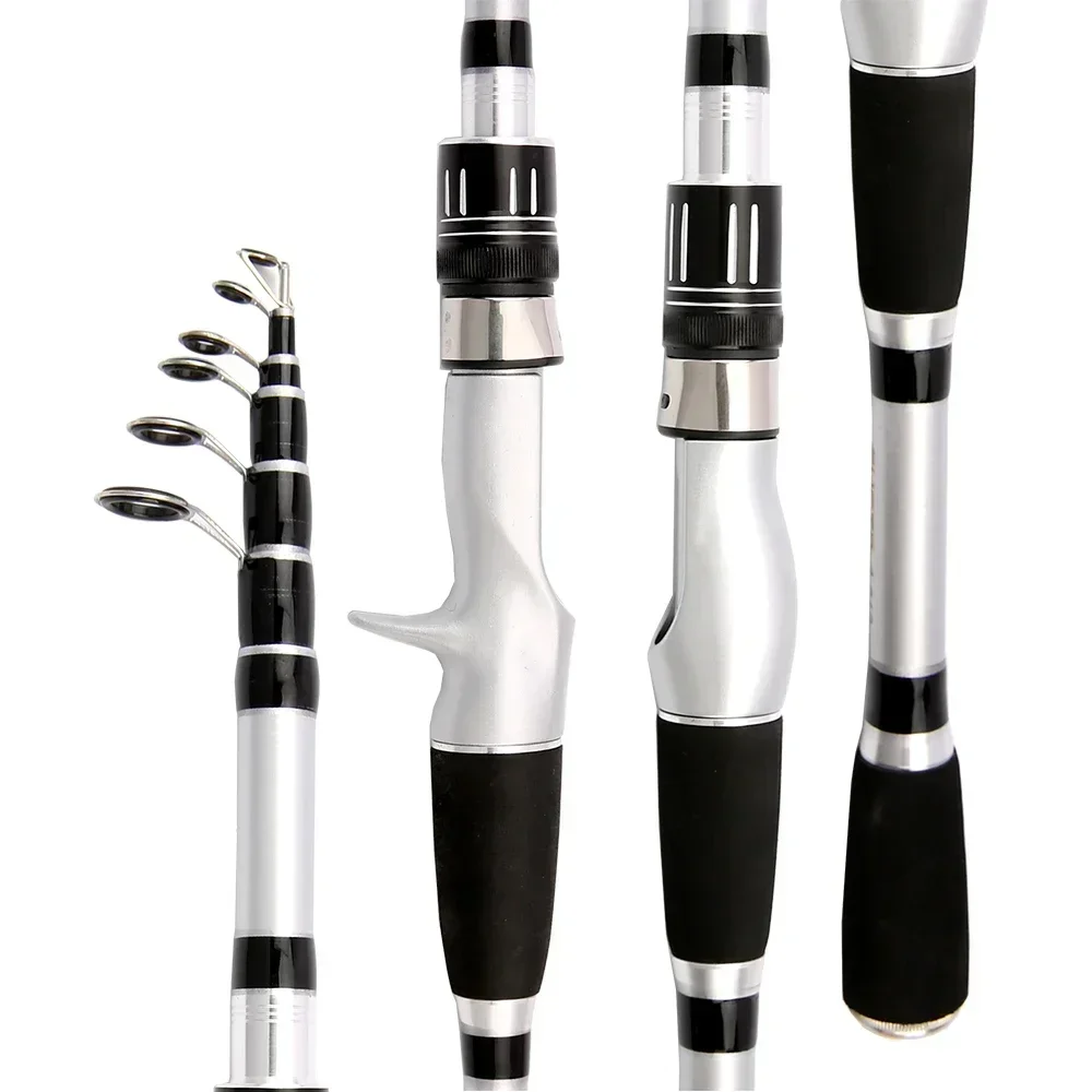 Cañas de pescar telescópicas, carrete combinado de 1,5-2,4 m, caña giratoria de fibra de carbono serie 2000 ~ 4000, carrete giratorio de arrastre máximo de 6Kg para Lucio - imagen 3