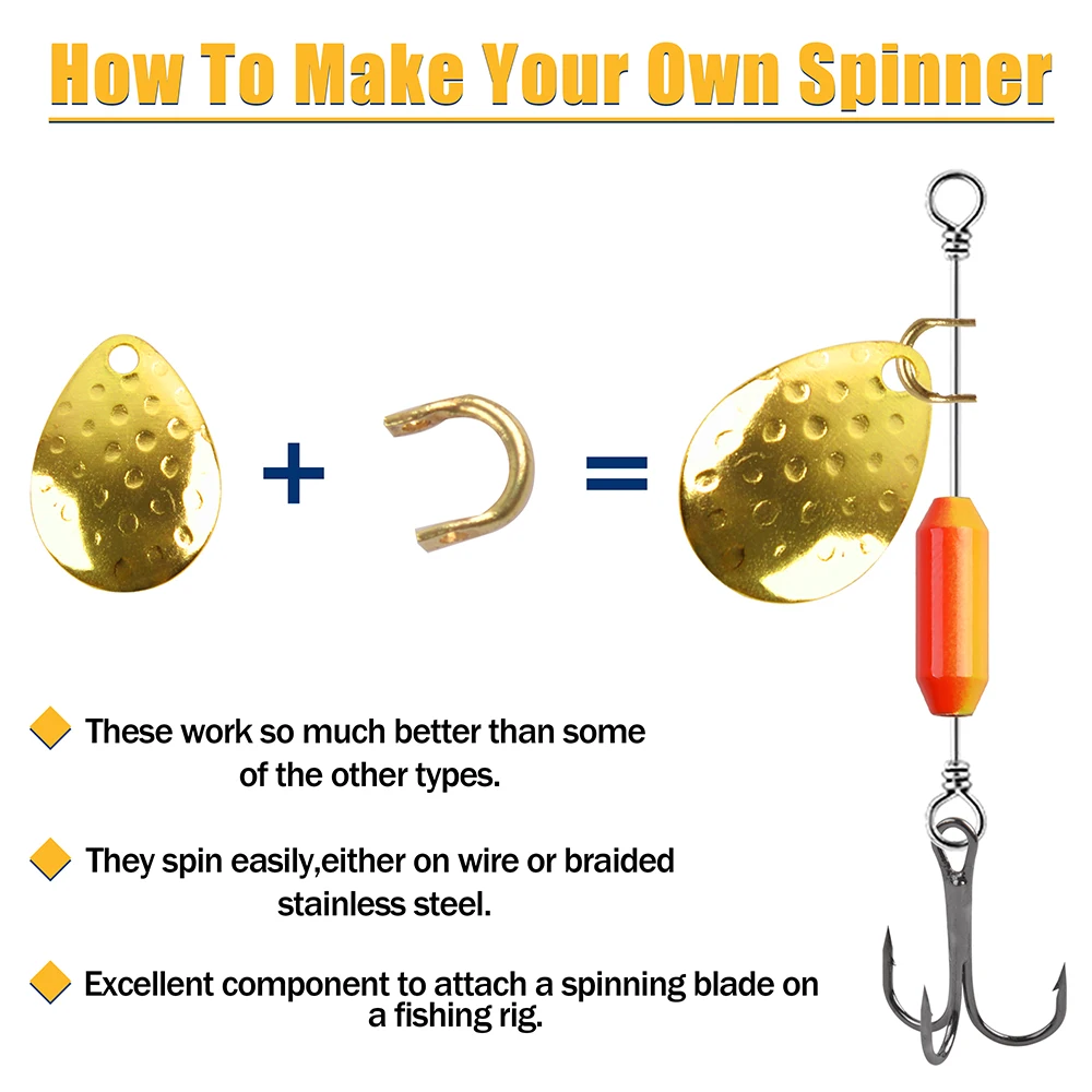 120 Uds. Horquilla de pesca Easy Spin Spinner horquilla cuchara de pesca Spinnerbait plata/oro Spinner hoja horquilla para accesorios de señuelo - imagen 4