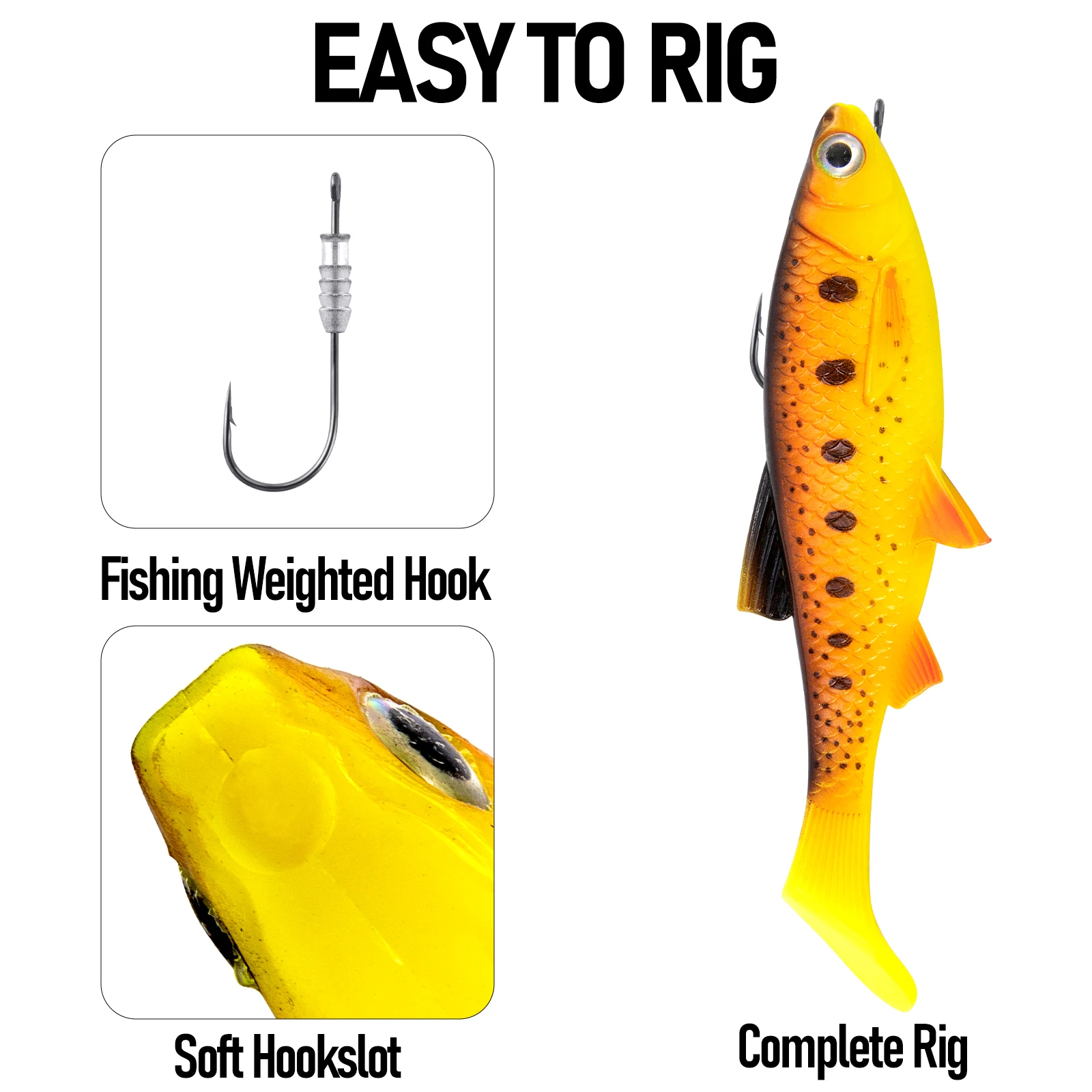 Señuelo Swimbait blando con cola de paleta para halibut y salmón - imagen 2