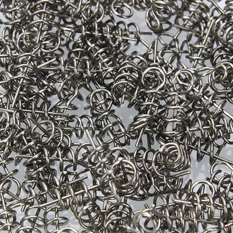 OUZEY 50 Uds gancho conector de pesca cebo suave de carbono pines de centrado de resorte 1,5 cm aguja de pestillo fija resorte de bloqueo de manivela - imagen 5