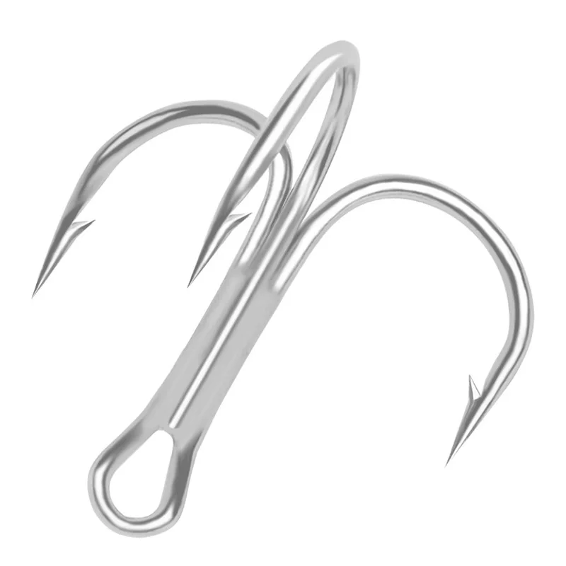 Anzuelo de anclaje blanco de 10-200 Uds., anzuelo triple con púas de acero rico en carbono, aparejos de pesca, accesorios de herramientas de pesca, anzuelos de mar - imagen 3