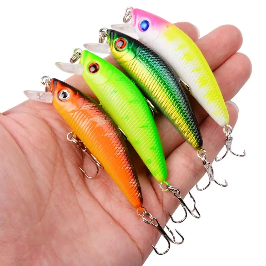 8 unids/set ojos 3D cebo de Pesca 72mm 7,5g lubina Minnow señuelos con anzuelos triples Crankbaits duros artificiales Lucio carpa aparejos de Pesca - imagen 3