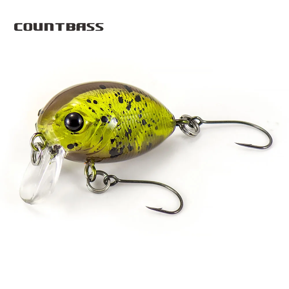 Cebo flotante con manivela COUNTBASS, 32mm, 3,6g (1,26 ''0,13 oz), buceo, 0,2-0,5 M, pesca de plástico, Wobbler, perca, Leurre, señuelo de pescador