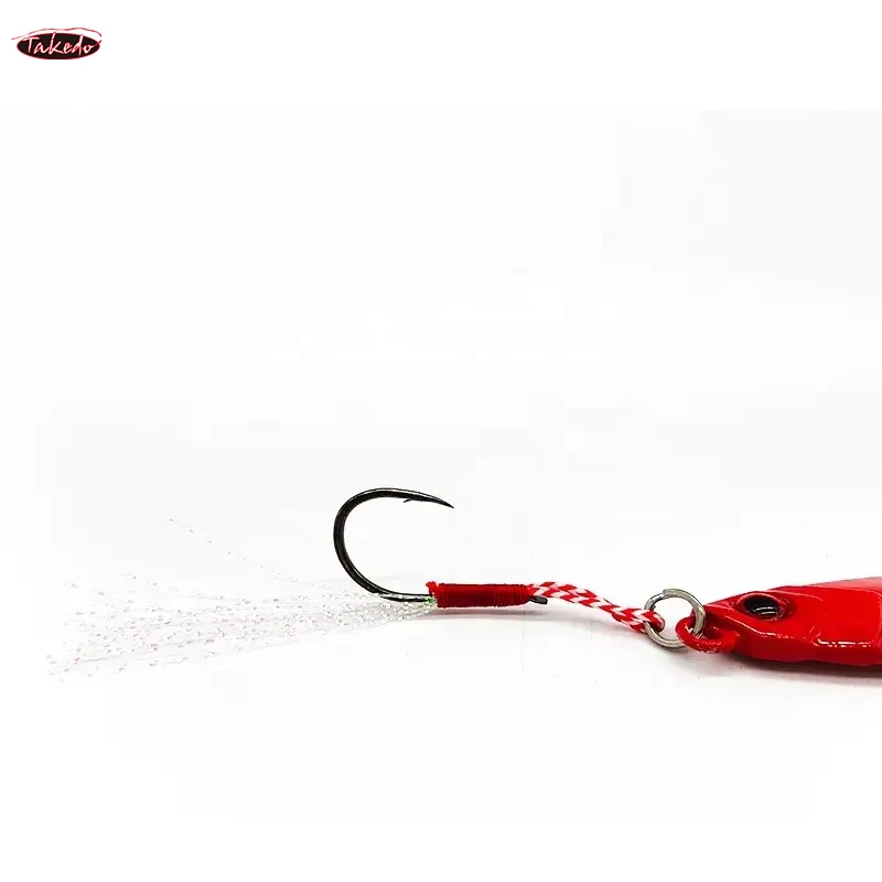 TAKEDO HG01 7g 10g 15g 20g señuelo de Jigging pesca en agua salada plantilla lenta de Metal plantilla de calamar dos ganchos - imagen 3