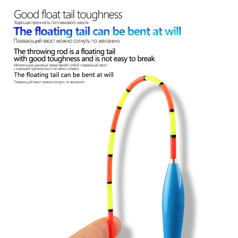 3 uds flotadores de pesca + 1 ganchos de bolsa + 1 asiento de boya cola hueca Nano boya llamativa herramientas flotantes de agua dulce accesorios de aparejos