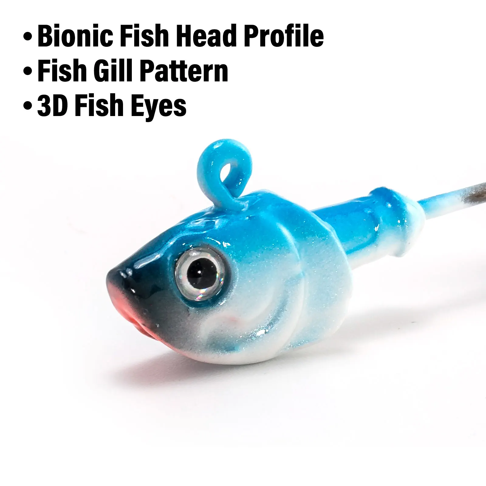 10 Uds anzuelo de cabeza de anzuelo de pesca de mar 10g-56g Swimbait anzuelo de gusano plano ojos 3D para agua salada señuelo de plástico suave halibut Pompano Bass - imagen 4