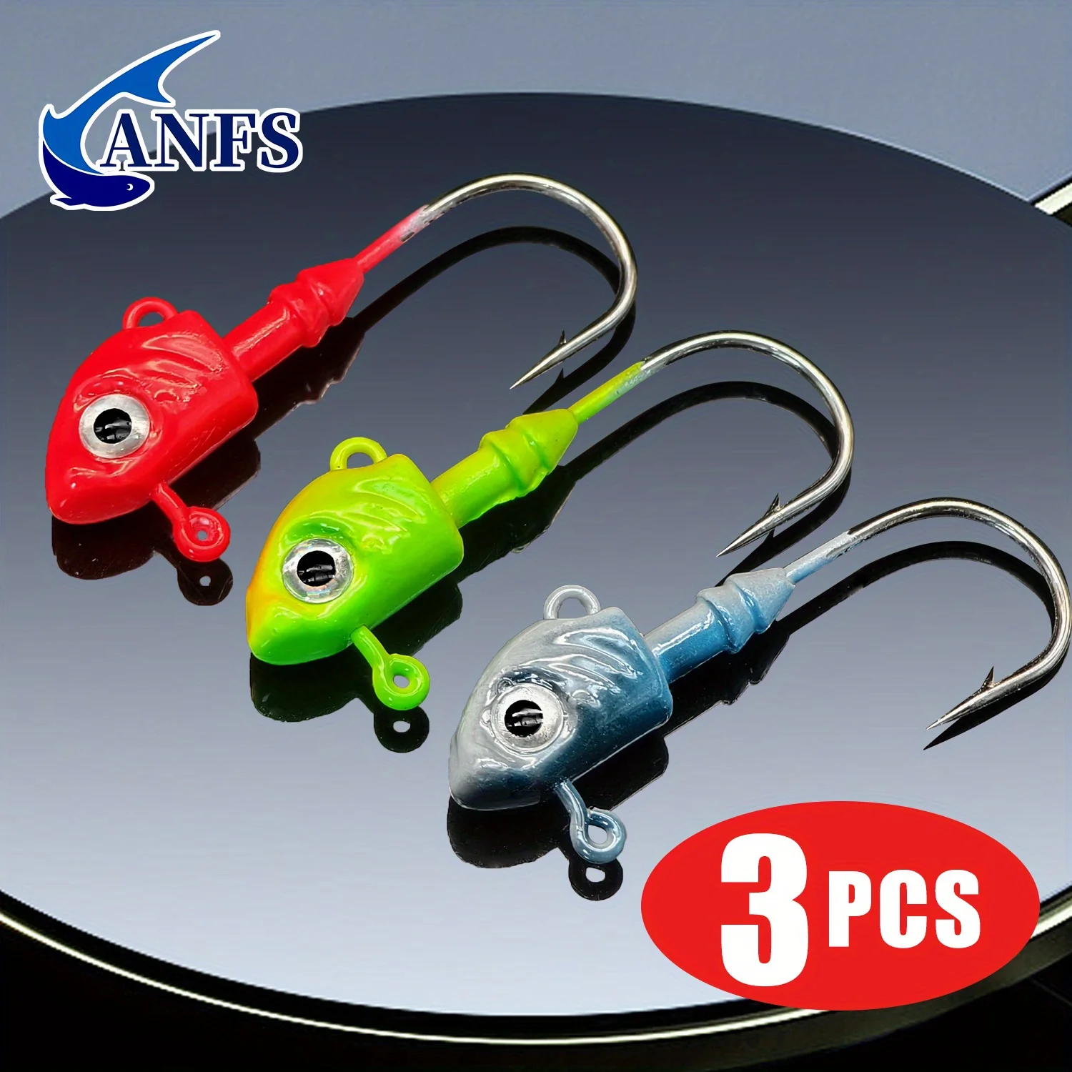 ANFS-anzuelo de cabeza de plomo 3 piezas 0,35 oz/OZ 0,52, anzuelos de pesca para Swimbait, anzuelos afilados con púas - imagen 2