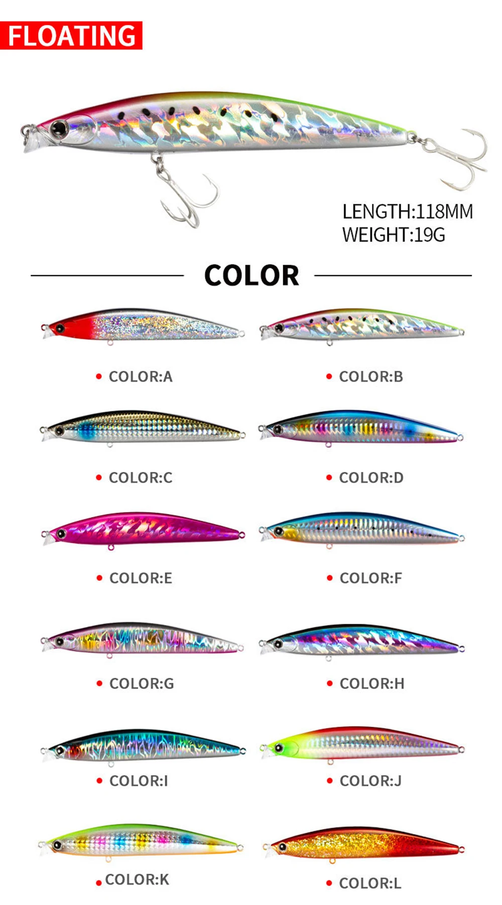 Descubra el mundo vibrante de los señuelos de pesca flotante con una variedad de colores para mejorar su experiencia de pesca