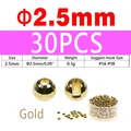 30PCS 2.5mm Gold