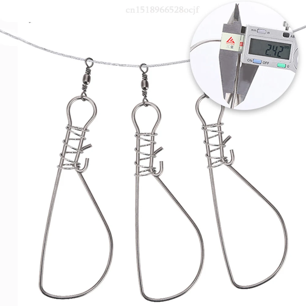 Hebilla de bloqueo de pesca a presión para aparejos de peces vivos grandes gigantes, accesorio de cadena de acero inoxidable, correa de bloqueo de señuelo de lubina flotante - imagen 4