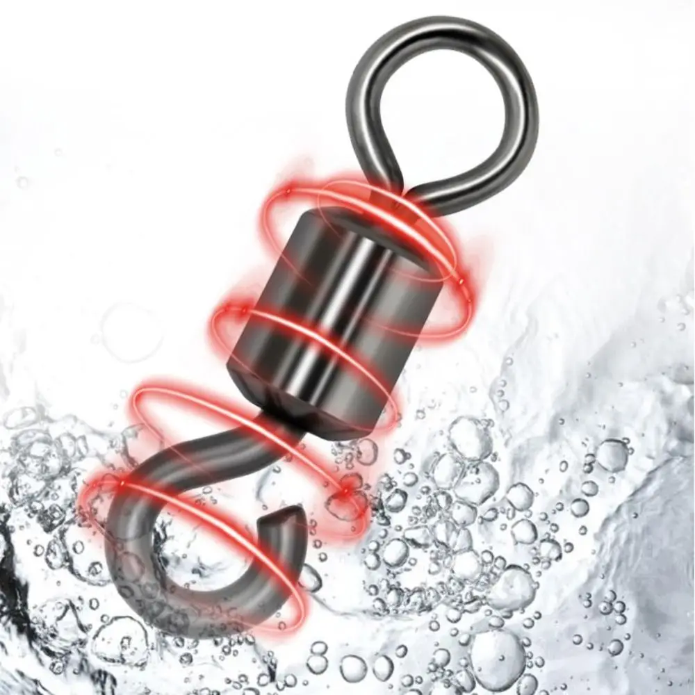 100 Uds apertura de cobre 8 formas giratorias de alta resistencia varios tamaños pesca conector giratorio negro giratorios