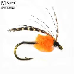 MNFT 10 Uds. Cuerpo de ninfa naranja Mayfly Bug para trucha señuelo de pesca con mosca cebo (ganchos tamaño 8 #   o 6 # )