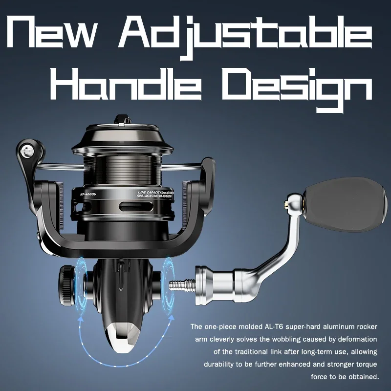 Carrete giratorio Ashconfish carpa 5,2: 1 relación de engranaje de alta velocidad agua dulce agua salada carrete de pesca suave y rápido - imagen 4