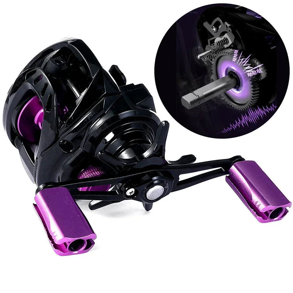 Ghotda-carrete de Baitcasting de fundición larga, bobina de Metal de agua dulce, relación de engranaje 7,3: 1, carrete de peso ligero, arrastre de 8 KG, bobina de pesca de fundición de carpa - imagen 3