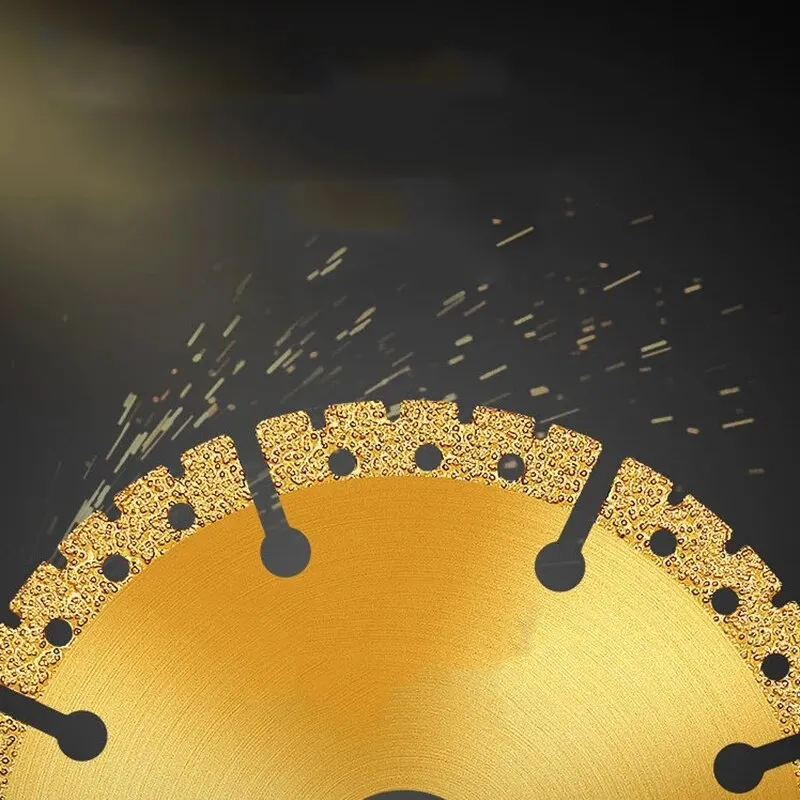 Hoja de sierra amarilla de diamante soldada al vacío, herramienta eléctrica multiusos de acero y aluminio de refuerzo de hierro fundido, piedra metálica de acero de 4,5 pulgadas - imagen 4