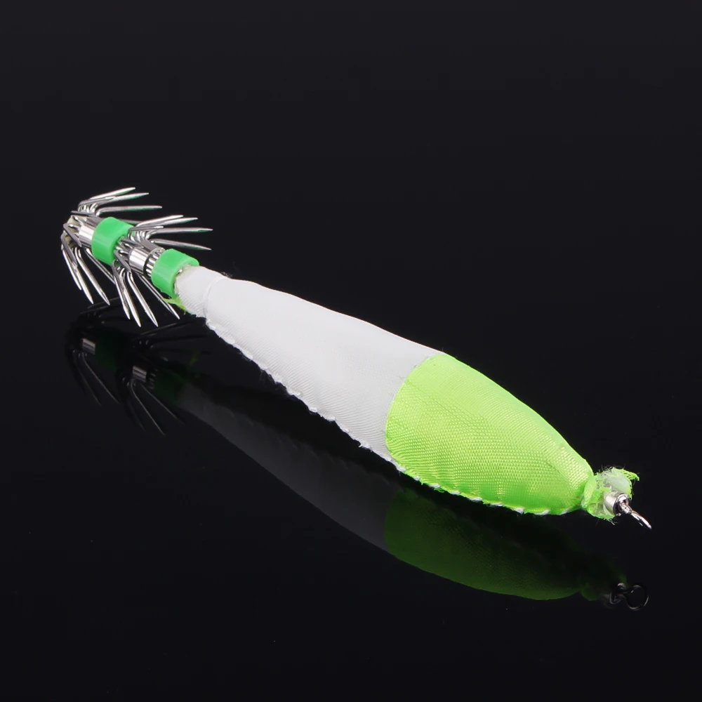 5 piezas 6,5 g/10,5 cm 4 # Anzuelo de pesca con cola luminosa, anzuelo de calamar de plástico, cebo de agua salada para captura de pulpo y sepia - imagen 5