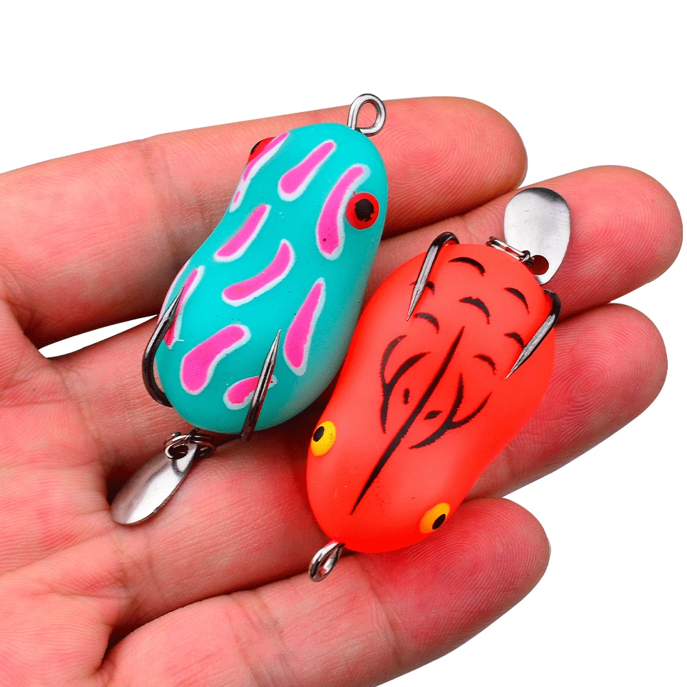 PROBEROS-señuelo de Pesca flotante, 1 piezas, 4,5 cm-7g, cebo de rana suave, Wobbler, Artificial, Spinnerbait, Ray Frog con cuchara - imagen 5