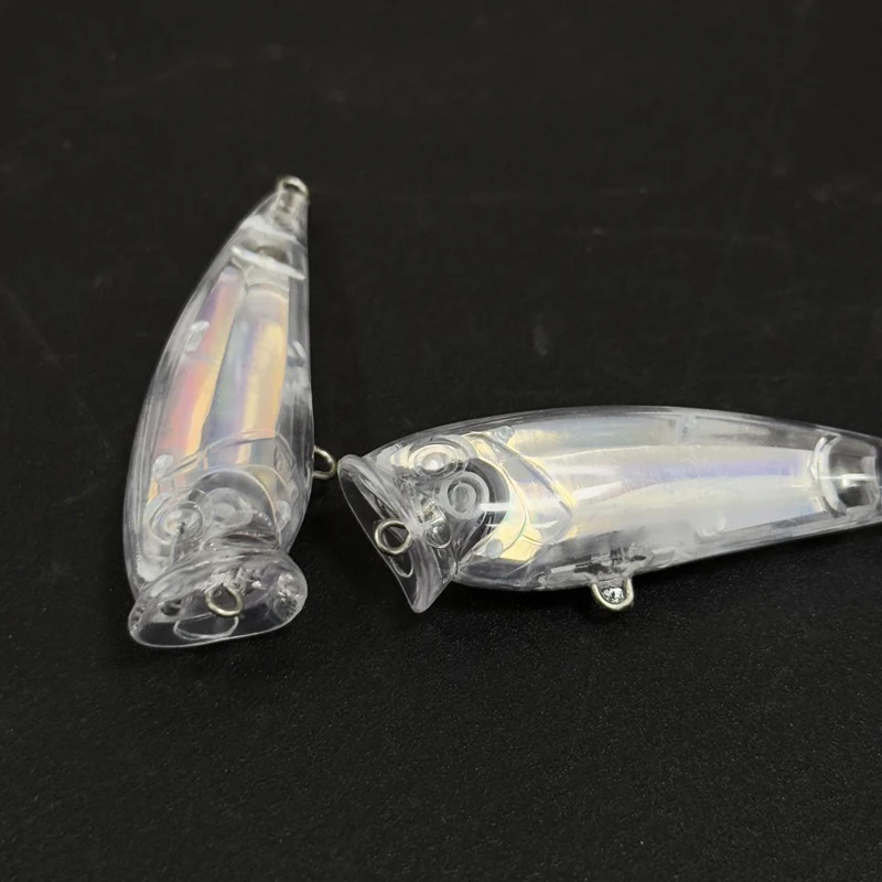 50 Uds. Señuelo Popper en blanco sin pintar 70mm 7,5g 3D Topwater Pop cebo Trolling cebos artificiales flotantes accesorios de pesca Popper - imagen 5