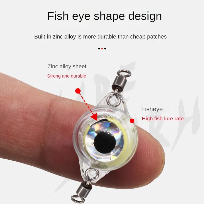 Mini señuelo de pesca piezas, luz LED de gota profunda, forma de ojo bajo el agua, cebo de pesca de calamar, señuelo luminoso para atraer peces, 100 - imagen 2