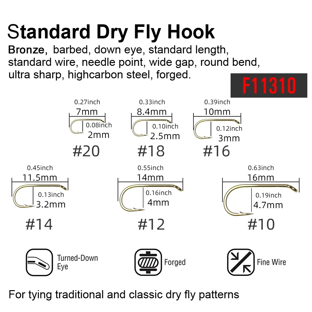 ICERIO-anzuelos de pesca con acabado de bronce, 240 piezas, con caja, seco, húmedo, ninfa, gambas, Caddis, Pupae, curvo, Scud checo - imagen 2