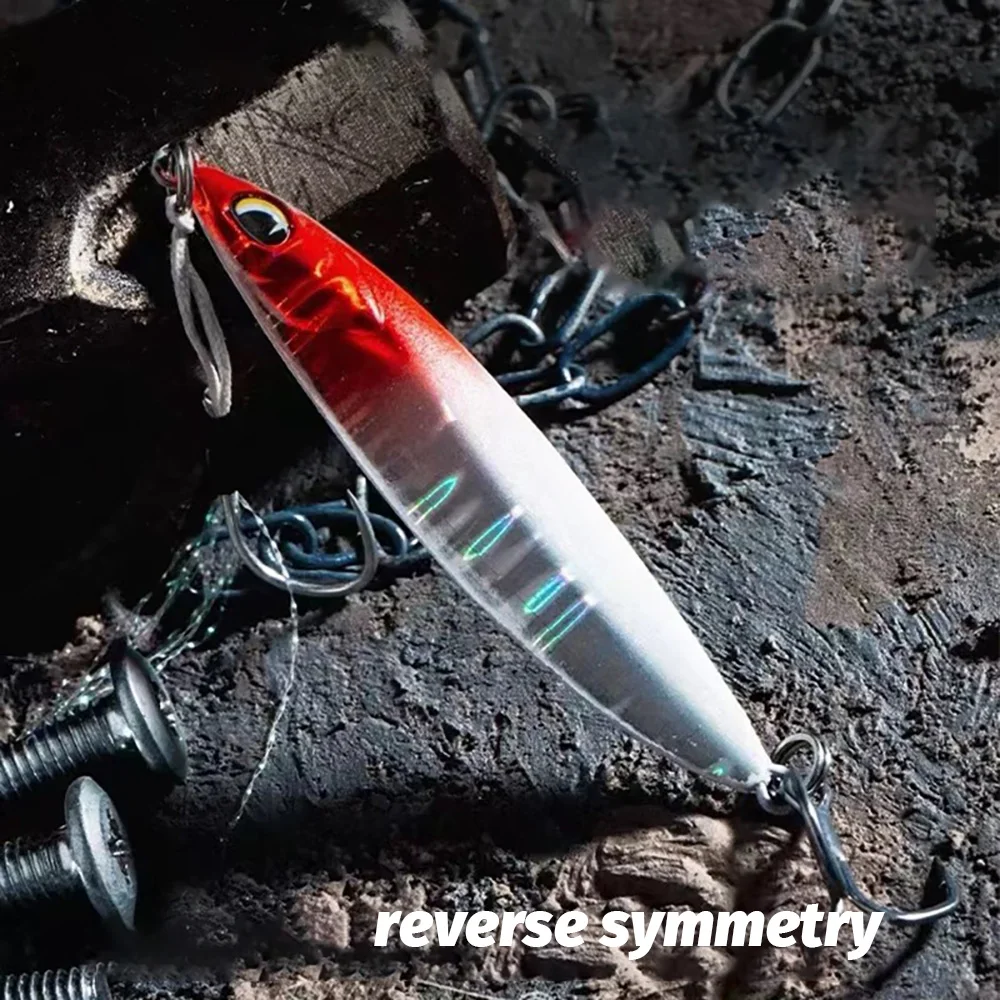 Señuelo de plantilla de Metal, 10g, 22g, 28g, Spinner, hoja simétrica inversa, Popper, lápiz que se hunde, aparejos de Pesca giratorios, anzuelo Swimbait, cebo de Pesca - imagen 5