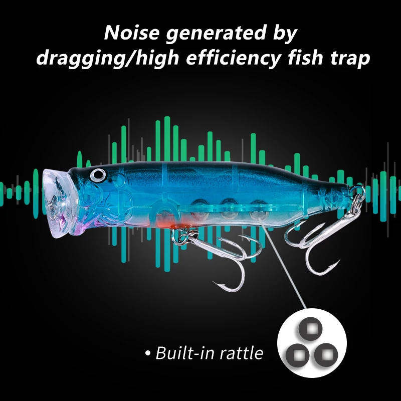 Newup-señuelo Popper Topwater para pesca, Lucio y perca, 7,2 Cm, 9,4G, cebo Artificial, Wobblers, caminar al perro, pesca con ruedas - imagen 3