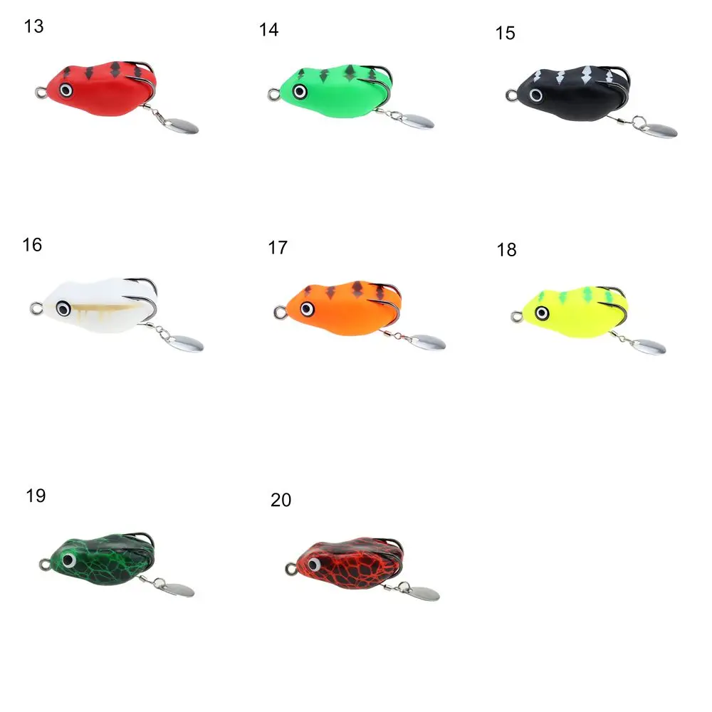 Señuelo de pesca colorido de 45mm/8,5g, Señuelos de Pesca de rana trueno, cebos blandos, Topwater flotante de señuelo, aparejos de pesca de doble gancho para lubina - imagen 4