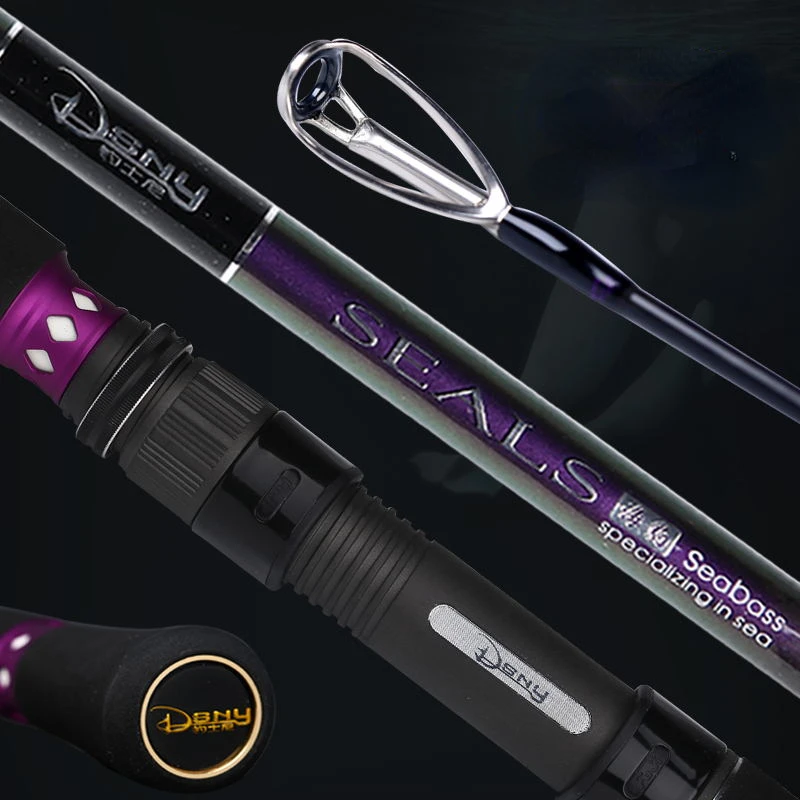 DSNY-caña de pescar giratoria de fibra de carbono FUJI, 2,1 m, 2,4 m, 2,7 m, señuelo 15-150g, línea 10-70lb, caña de barco ultraligera para lubina