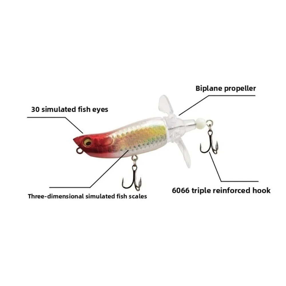 Plopper señuelo de superficie con cola giratoria para lubina