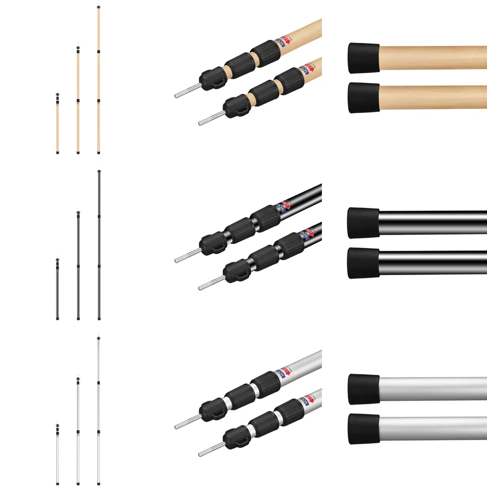 Juego de 2 postes de lona telescópicos para acampar, repuesto de varillas de tienda de campaña de aluminio de 3 secciones para lluvia, mosca, refugio para acampar, toldo - imagen 4