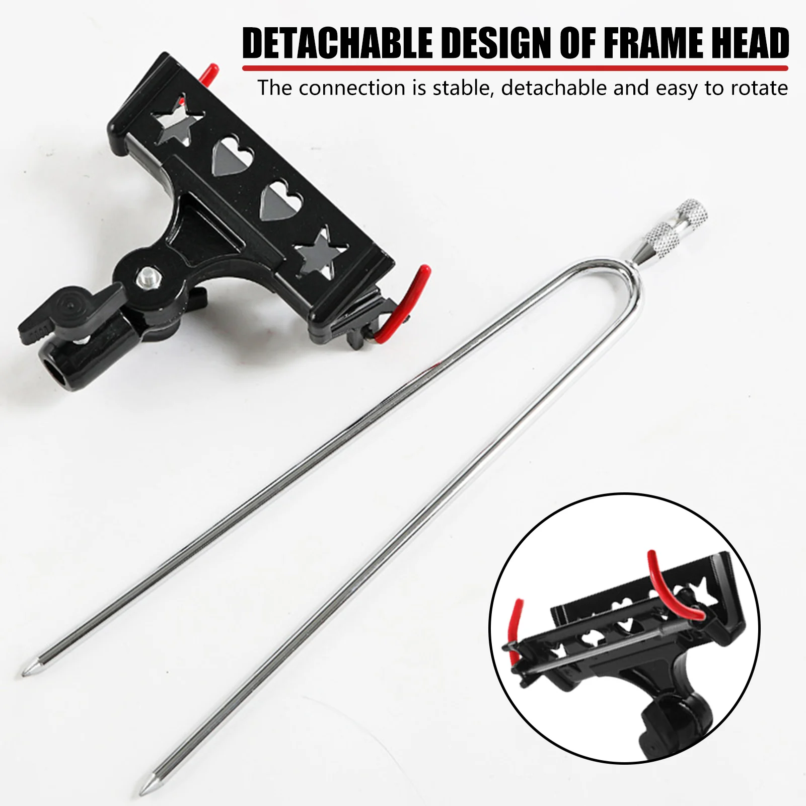 Soporte para caña de pescar telescópica portátil, soporte Universal para caña de pescar autoblocante, estante duradero para caña de pescar de acero inoxidable