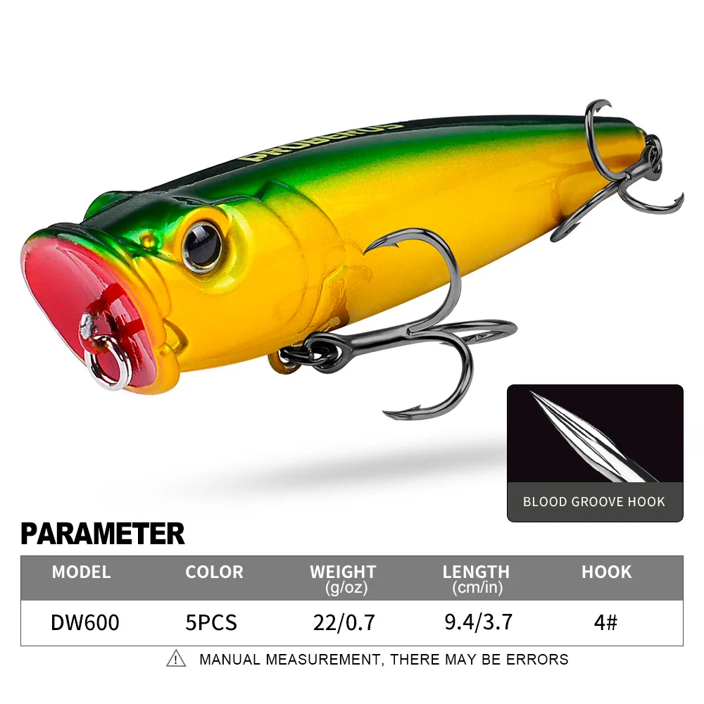 Señuelos de pesca artificiales duros, cebo Topwater Popper, anzuelos triples, señuelo de pesca de carpa, Wobbler Crankbait, 9,4 cm, 22g - imagen 2