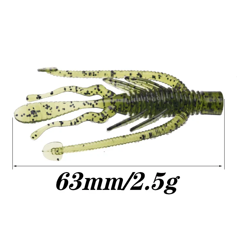 10 Uds larva camarones olor a pescado cebos blandos de silicona señuelo de pesca gusano Artificial Swimbait Jigging Wobblers para aparejos de Lucio - imagen 3