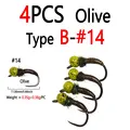 4pcs Olive Size 14 B