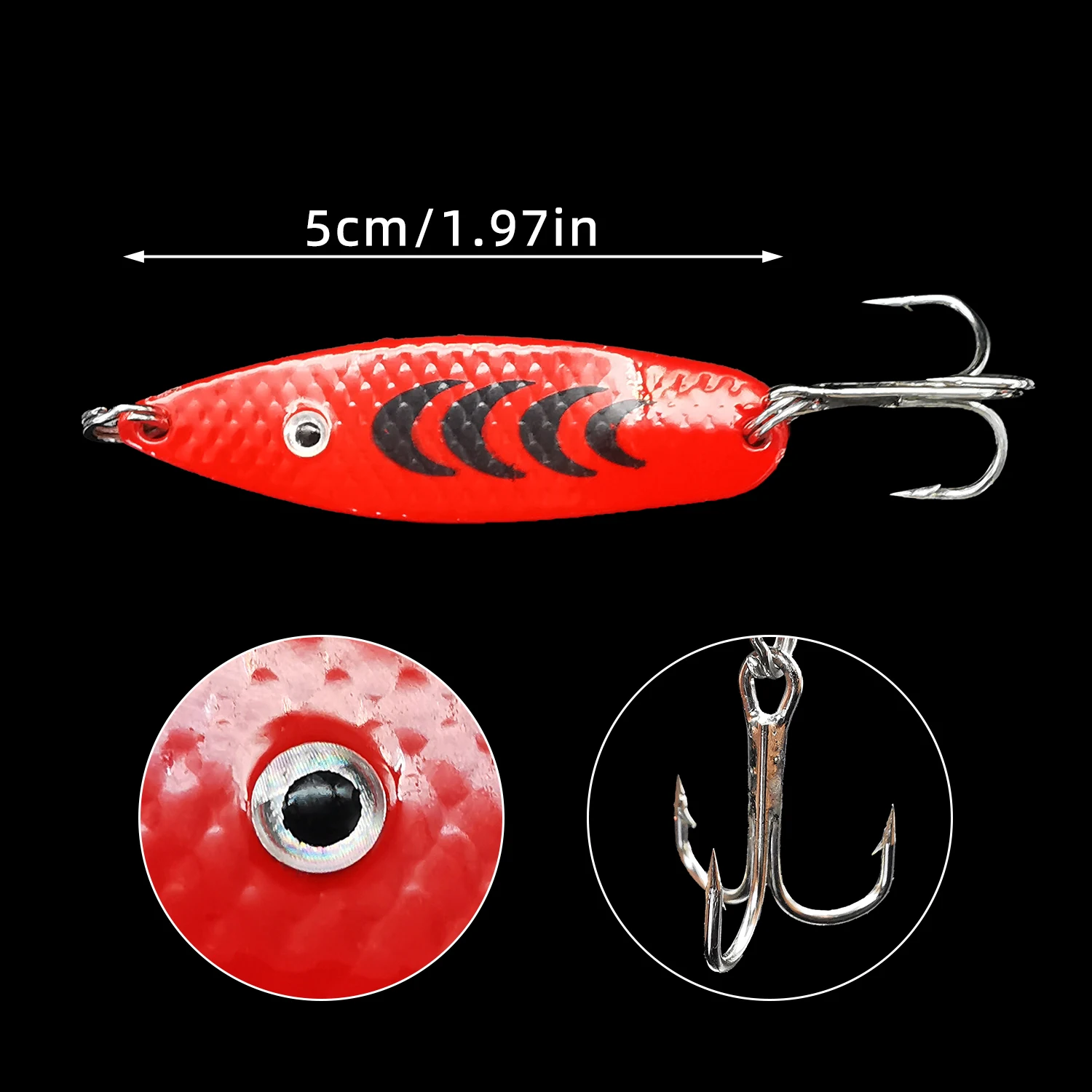 ANFS 5 señuelos de pesca con cuchara para trucha con caja giratoria cebos artificiales para agua dulce y salada - imagen 5