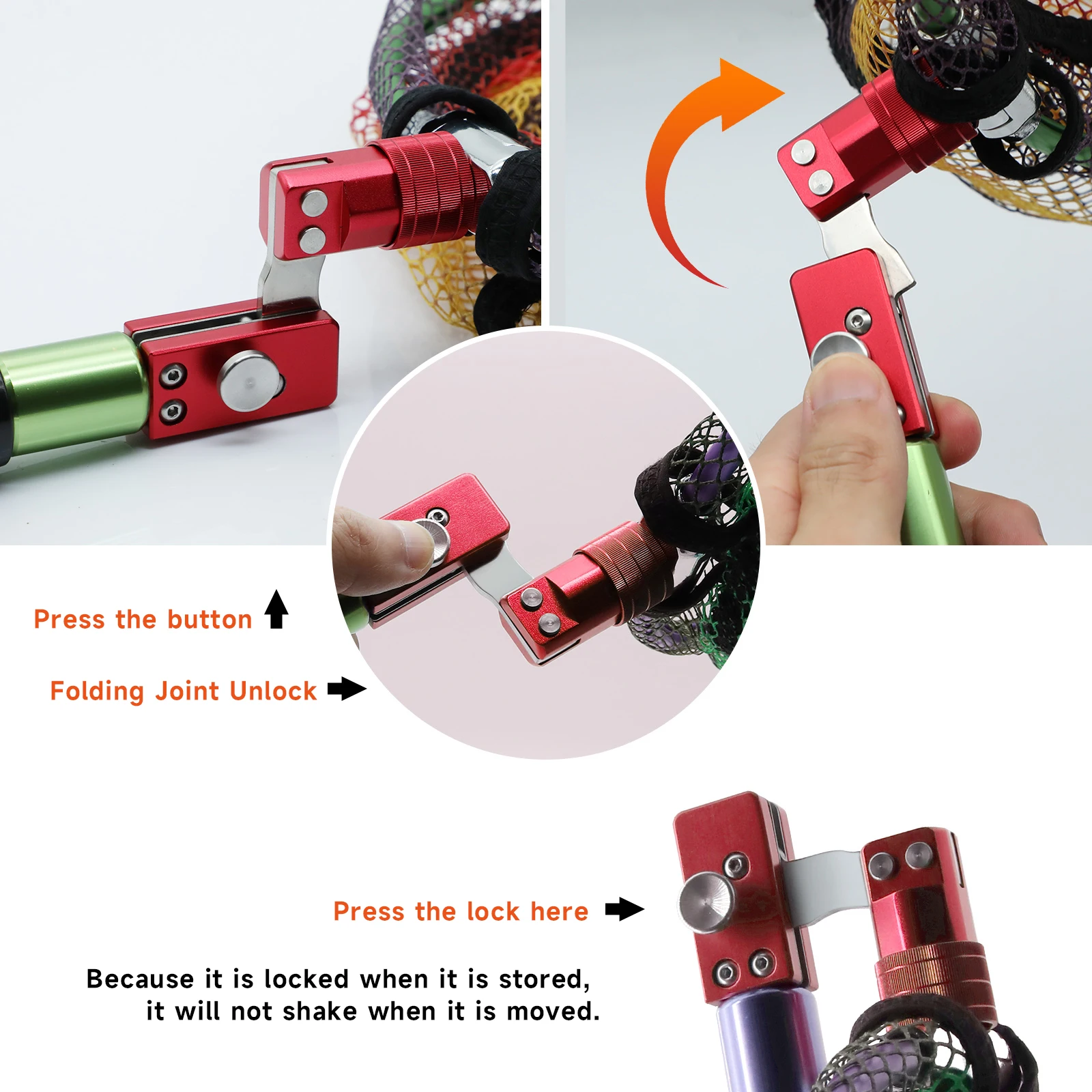 SANLIKE-Junta plegable para caña de pescar, accesorio de acero inoxidable con rosca de 1/2 pulgadas, adaptador de red, conector - imagen 4