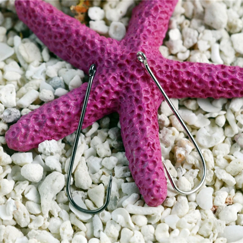 5000 Uds anzuelos de Pesca de vástago largo círculo de ojos anzuelo mosca Pesca de agua salada anzuelos de carpa con púas accesorios de aparejos de mar Pesca