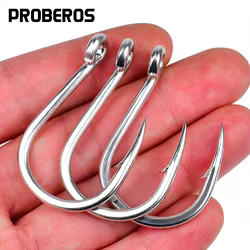 PROBEROS-anzuelo grueso de acero alto en carbono, anzuelo de hierro con anzuelo de púas para accesorios de equipo de pesca en río Haihu, venta al por mayor