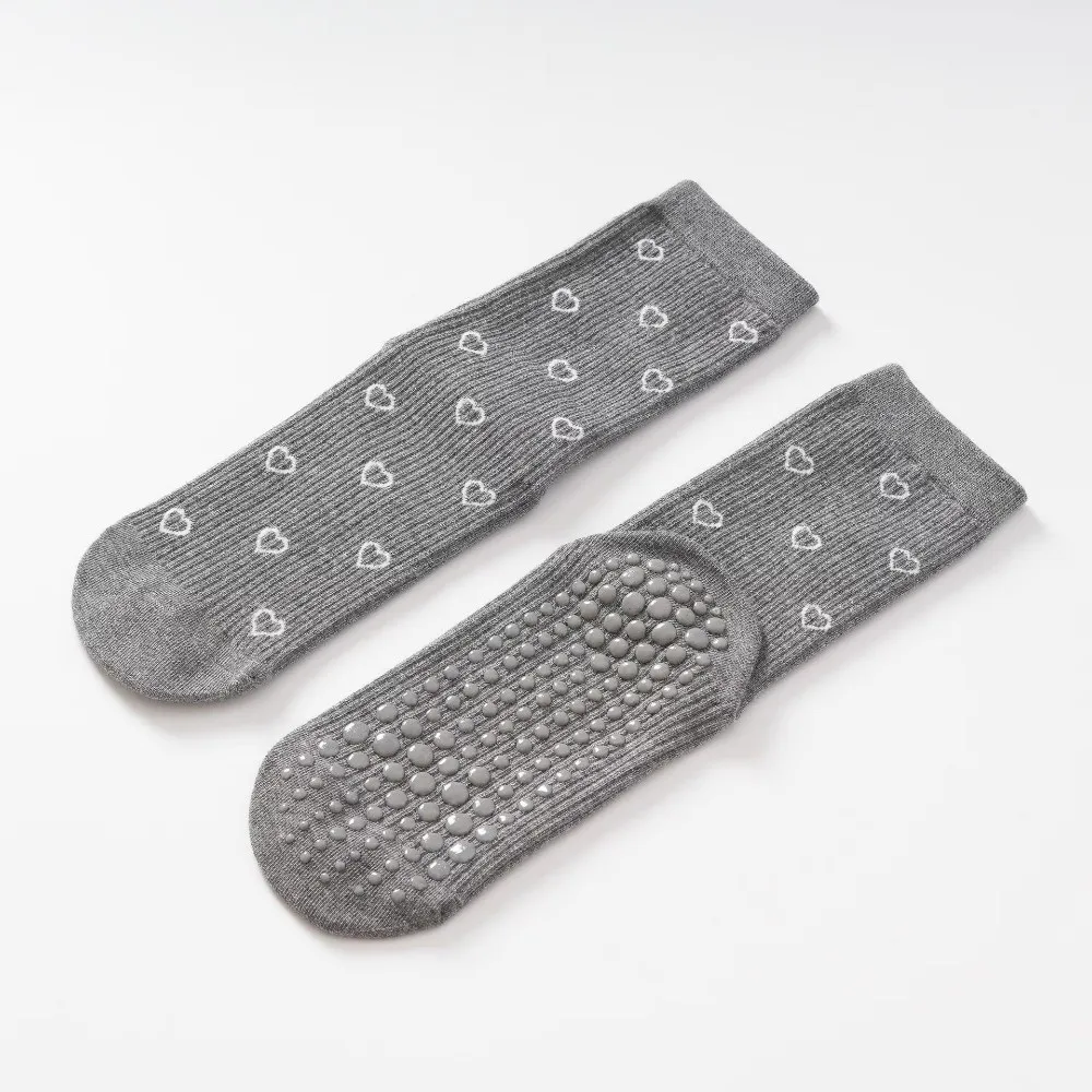 Nuevos calcetines de algodón para Yoga, calcetines antideslizantes de silicona para Pilates, diseño Jacquard, calcetines transpirables de tubo medio, calcetines deportivos para Fitness - imagen 4